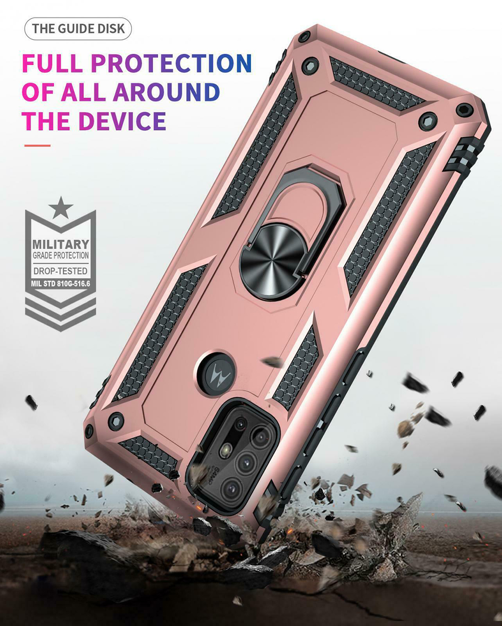 Protectores para celular  para Motorola  MOTO G10 / G20 / G30 Funda reforzada con anillo v2 Cobre